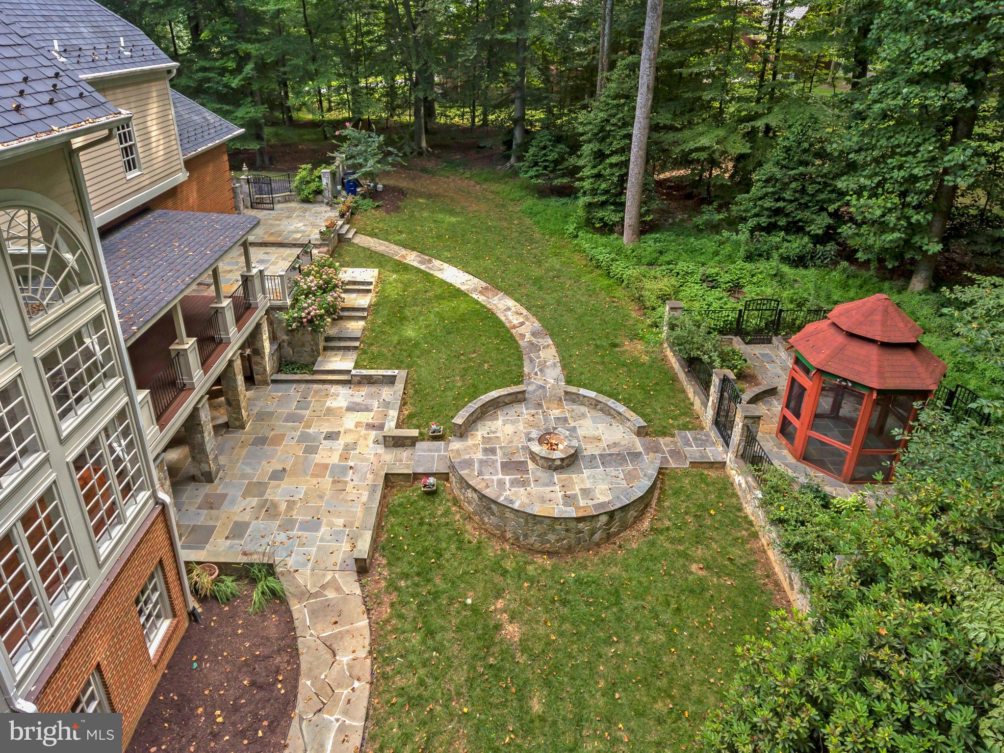 190 Falcon Ridge Road Great Falls, VA 22066 - Photo 65 of 74 Aerial View of Backyard Zen Garden