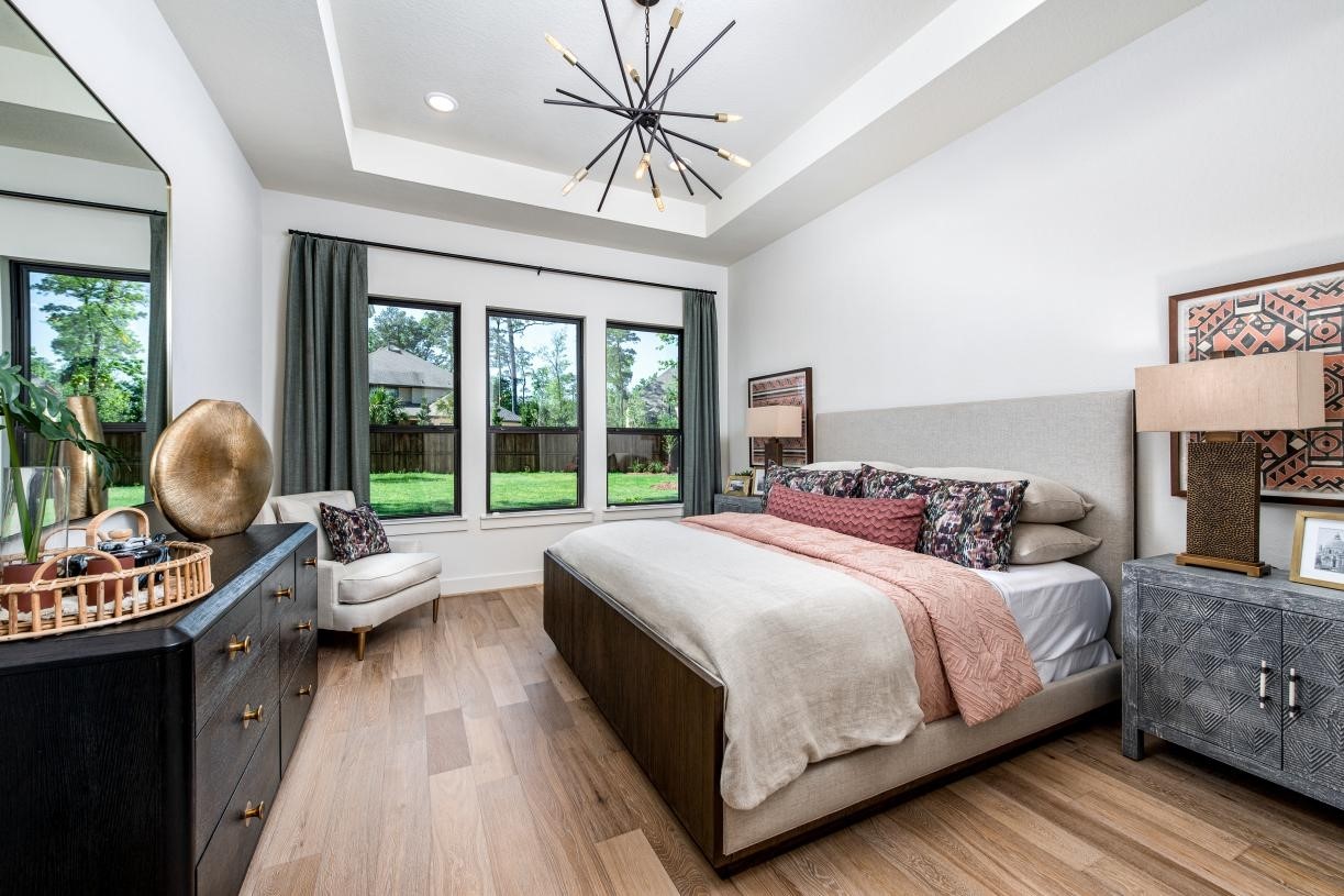 4626 Flintrock Pk Drive Spring, TX 77386 - Photo 5 of 10 a bedroom with a bed and glass windows