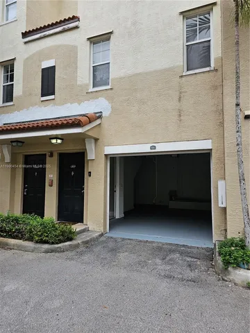 a view of an entrance of the building