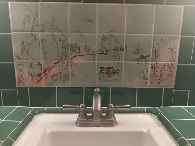a bathroom with a close up view of a sink