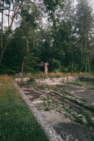 a view of an outdoor space and trees