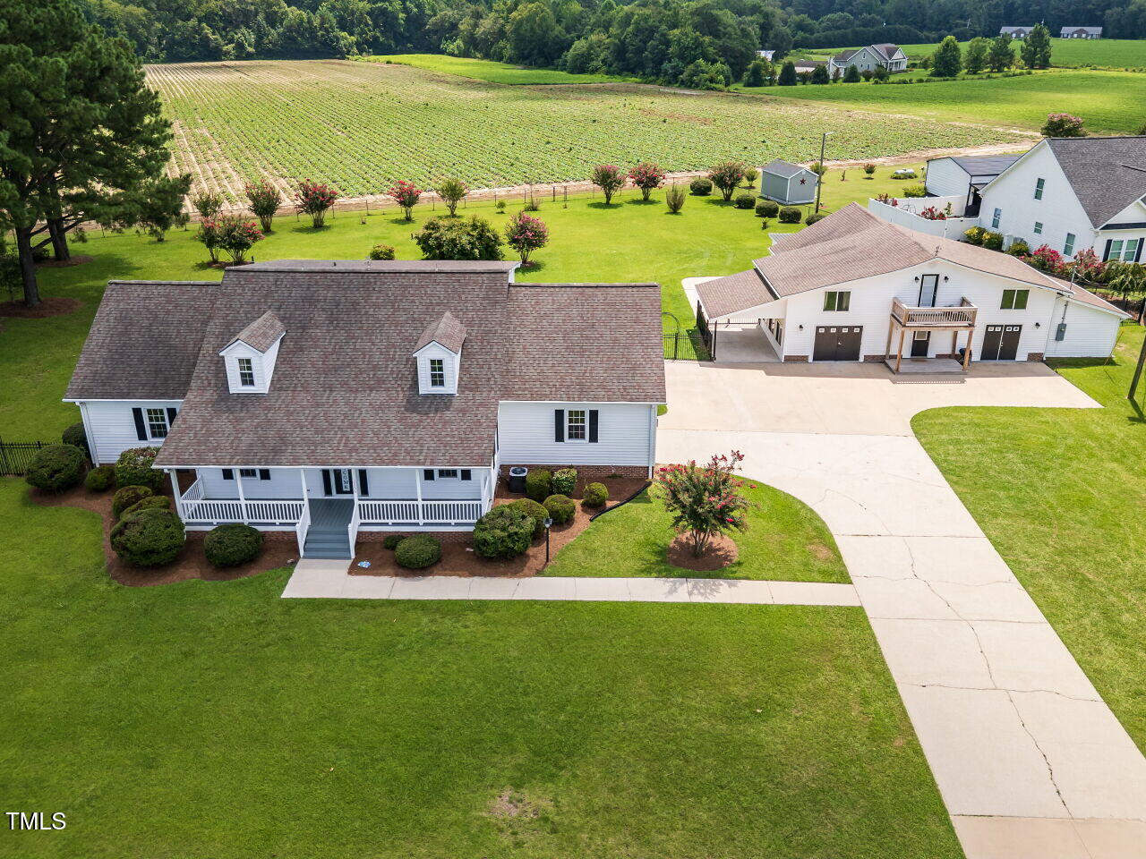 10336 Old Beulah Road Kenly, NC 27542 - Photo 63 of 71 an aerial view of a house with garden space and street view