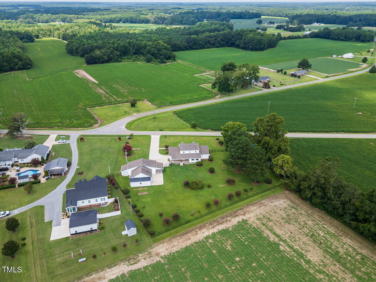 10336 Old Beulah Road Kenly, NC 27542 - Photo 67 of 71 an aerial view of a residential houses with outdoor space and street view