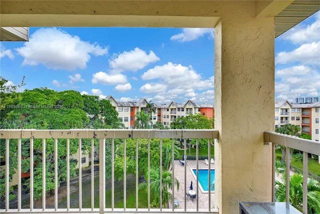 a view of a city from a balcony