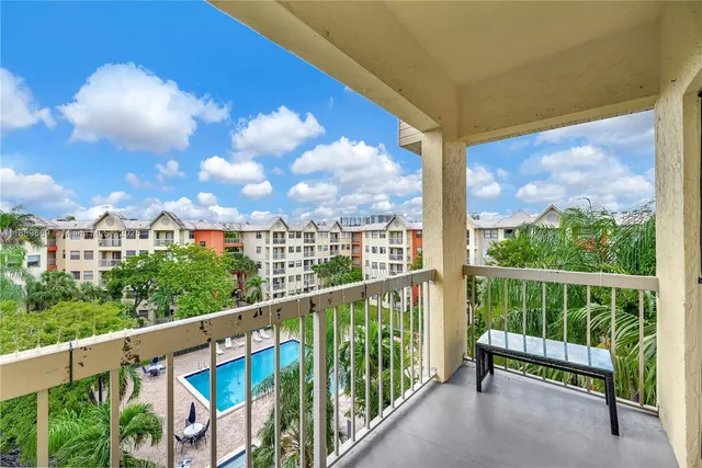 a view of a city from a balcony