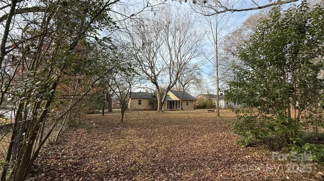 a backyard of a house with lots of green space