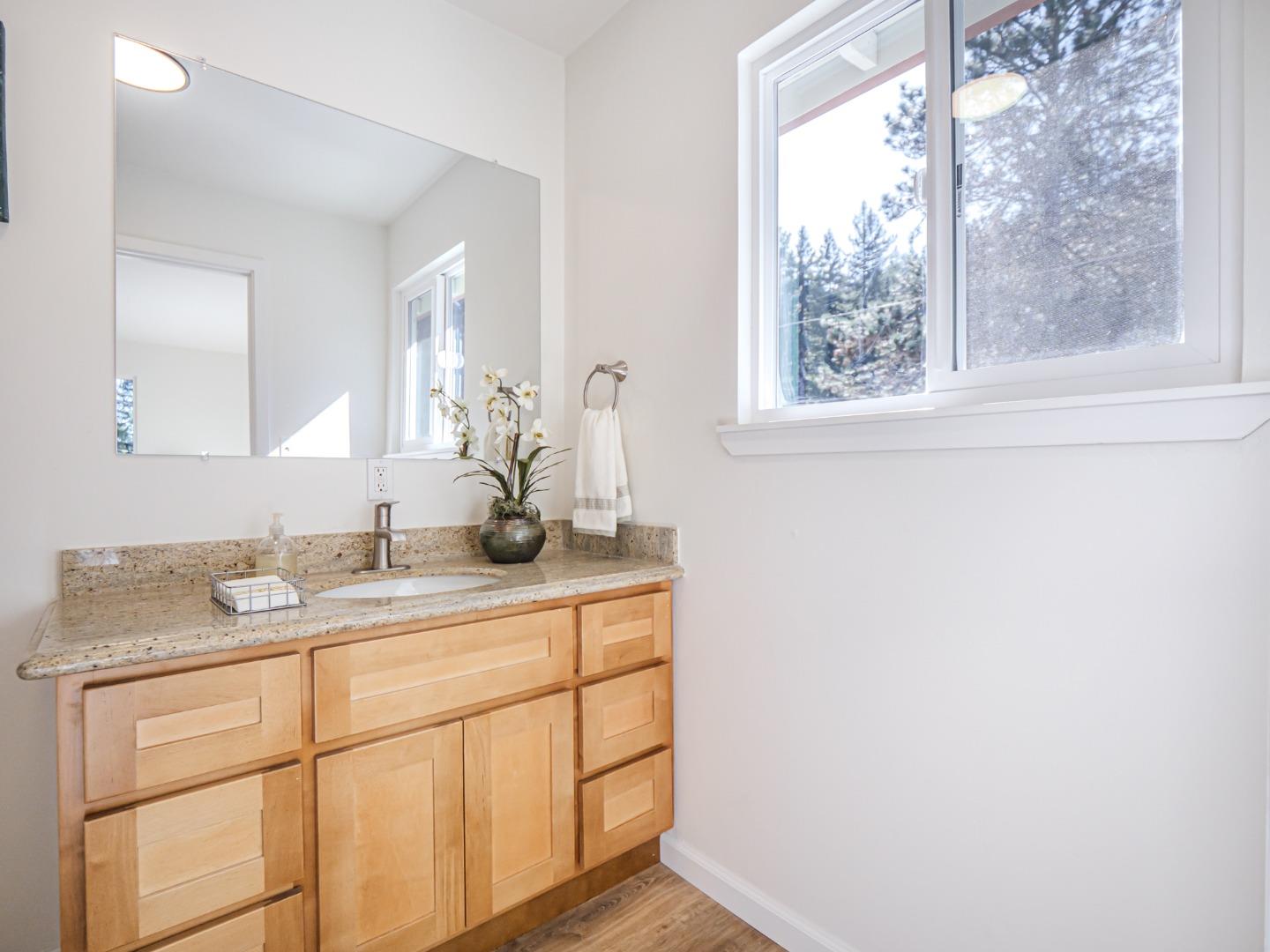 8460 Hihn Road Ben Lomond, CA 95005 - Photo 25 of 50 a bathroom with a sink and a mirror