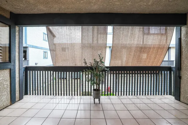 a view of a black gate