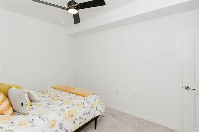 a bedroom with a bed