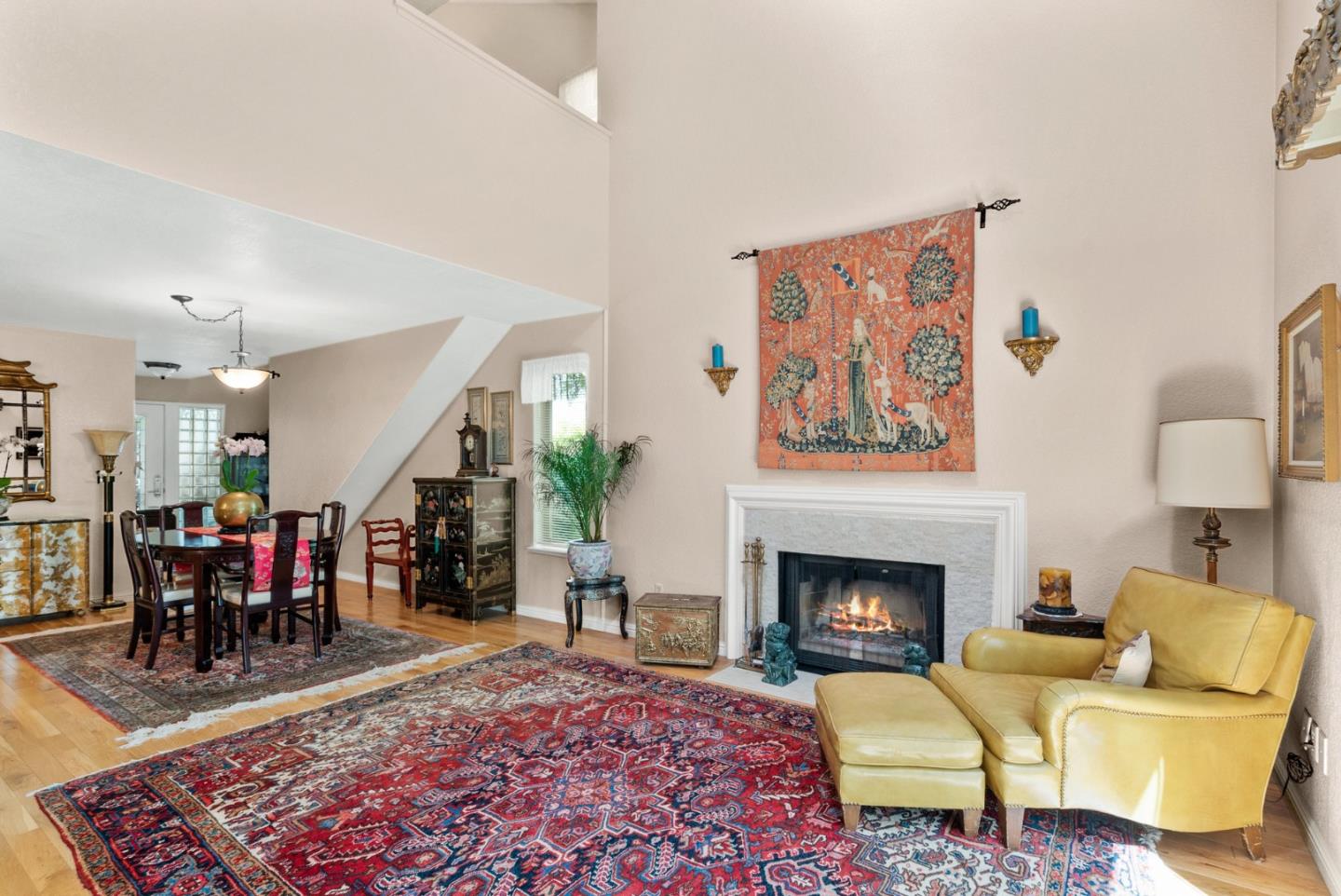 103 Stoney Creek Road Santa Cruz, CA 95060 - Photo 13 of 44 a living room with furniture a rug and a fireplace
