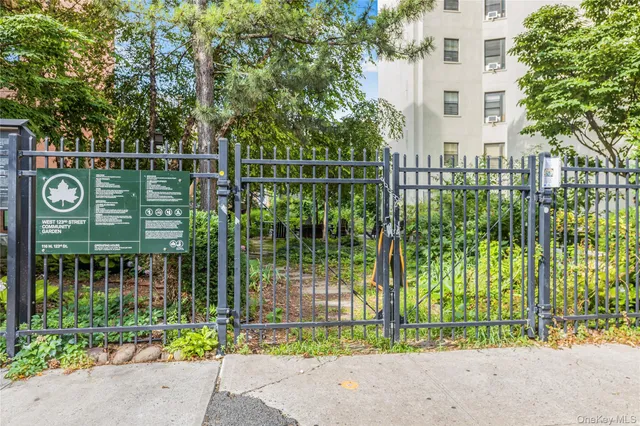 a garden view with a playing court