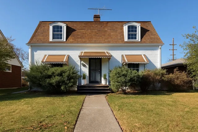 a house view with garden space