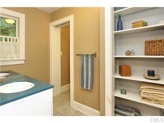 2306 Bedford Avenue Raleigh, NC 27607 - Photo 10 of 17 This bath makes great use of space, and allows for use by more than one person at a time with separate toilet and baht/shower area. Nice storage, tall vanity with dual sinks. Master Bath/Spa