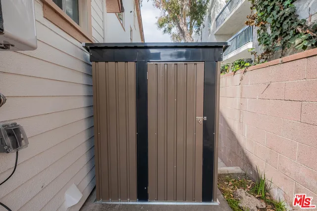 a view of a wooden door