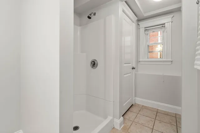 a bathroom with a tub