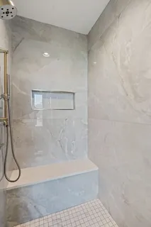 a bathroom with a shower