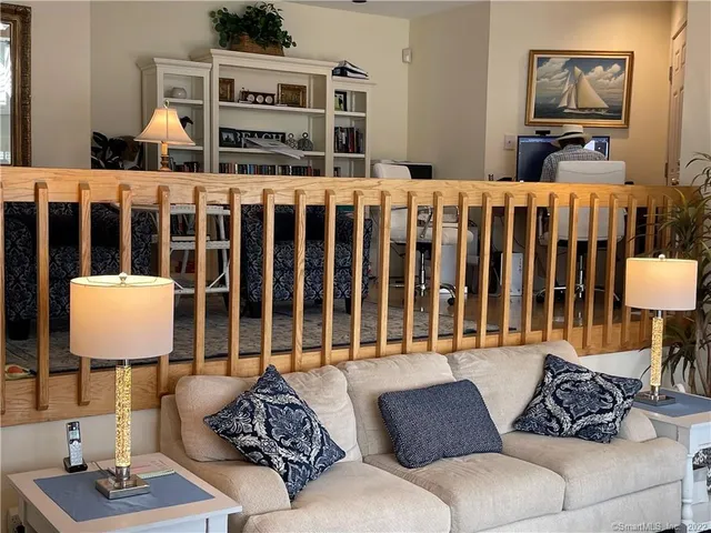 a living room with furniture