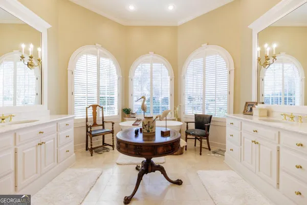 a living room with furniture