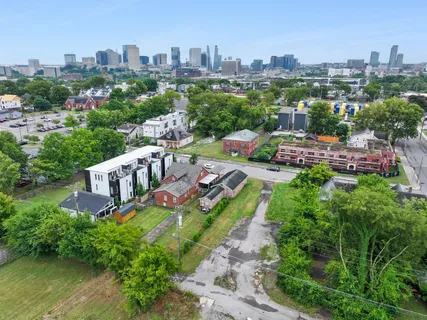 a view of a city with tall buildings