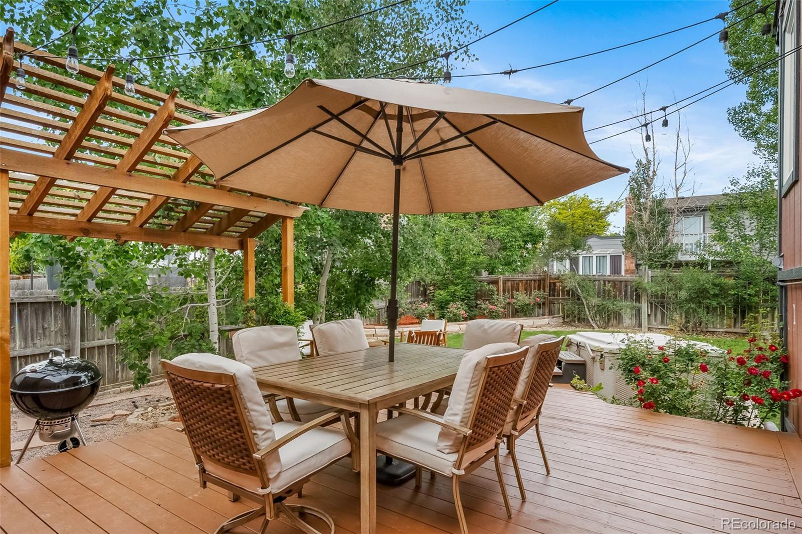 17372 East Prentice Circle Centennial, CO 80015 - Photo 25 of 41 a view of patio with table and chairs under an umbrella