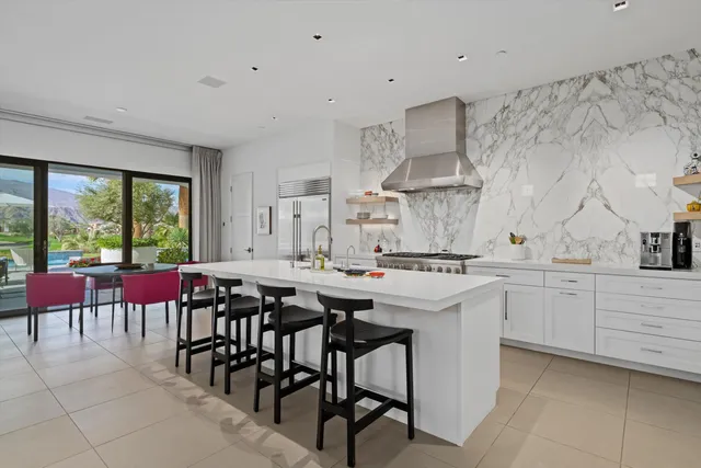 a view of a hallway with painted walls