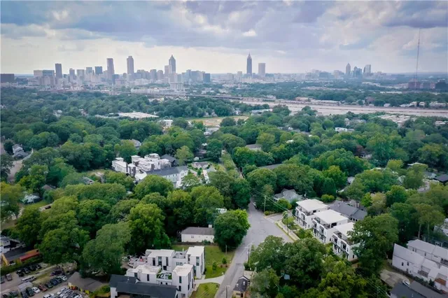 an aerial view of multiple house