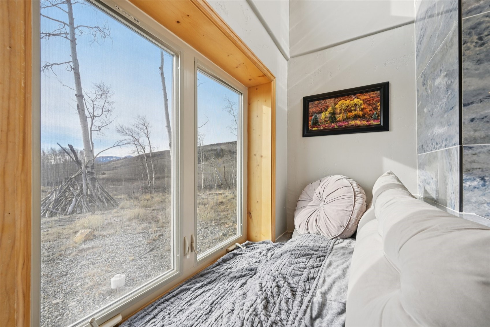1499 Sheep Ridge Road Fairplay, CO 80440 - Photo 8 of 40 a view of a bedroom with a bed and wooden floor