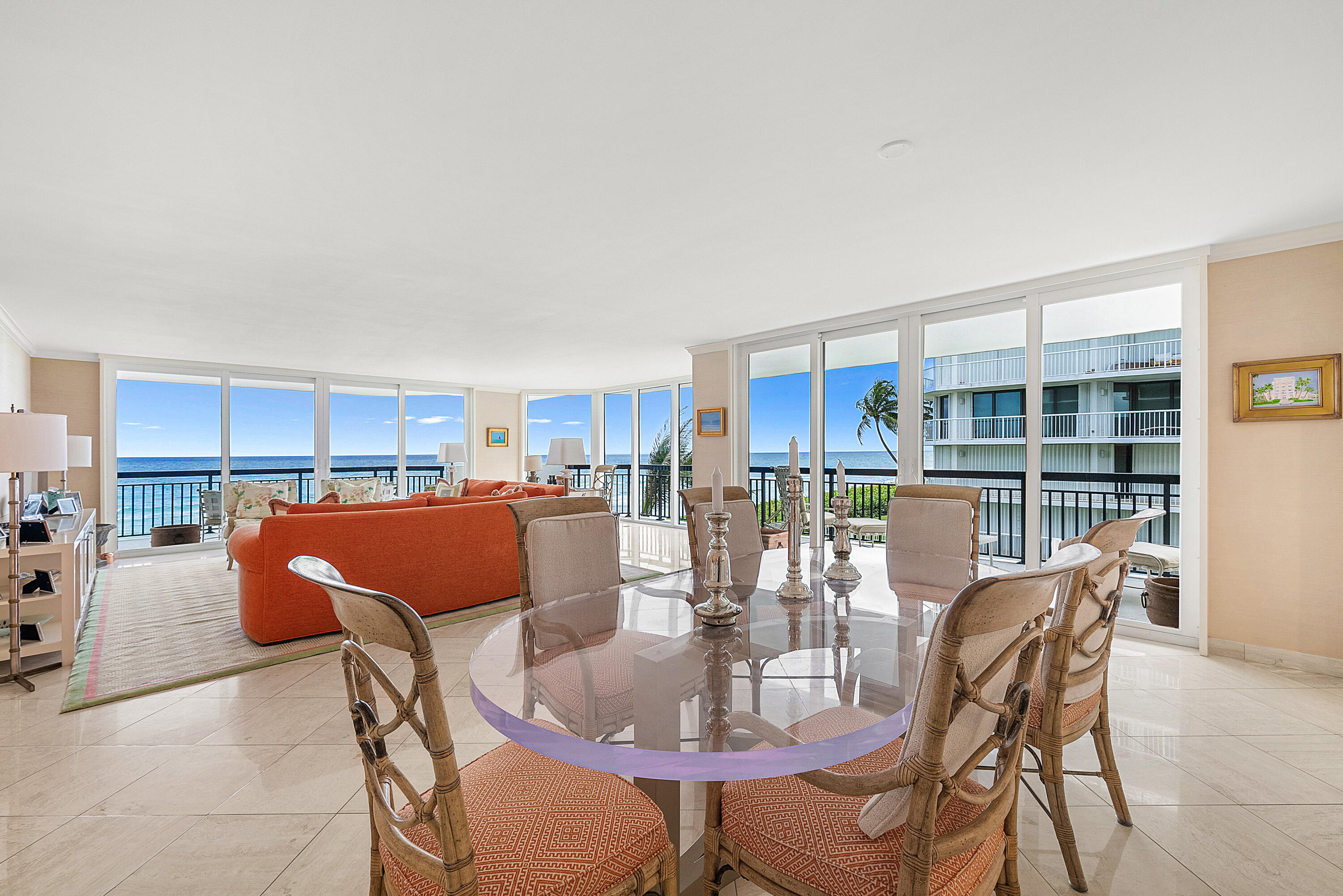 3140 South Ocean Boulevard, Unit 303S Palm Beach, FL 33480 - Photo 3 of 33 a dining room with furniture and a kitchen view