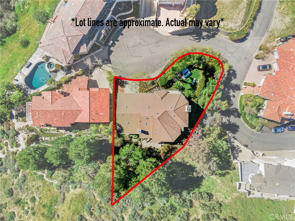 24806 Carlos Place Newhall, CA 91321 - Photo 53 of 56 an aerial view of residential house with outdoor space and swimming pool