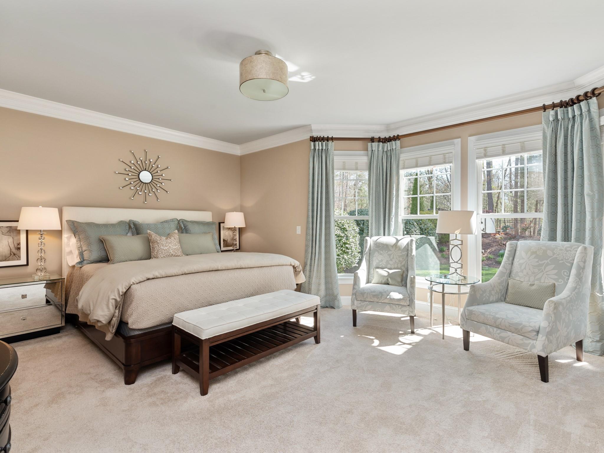 4300 Birkshire Heights Fort Mill, SC 29708 - Photo 18 of 40 a spacious bedroom with a bed and glass door
