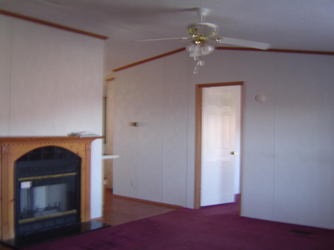4141 Mountain View Church Road Blue Ridge, VA 24064 - Photo 10 of 13 a view of an empty room with a fireplace and a fan