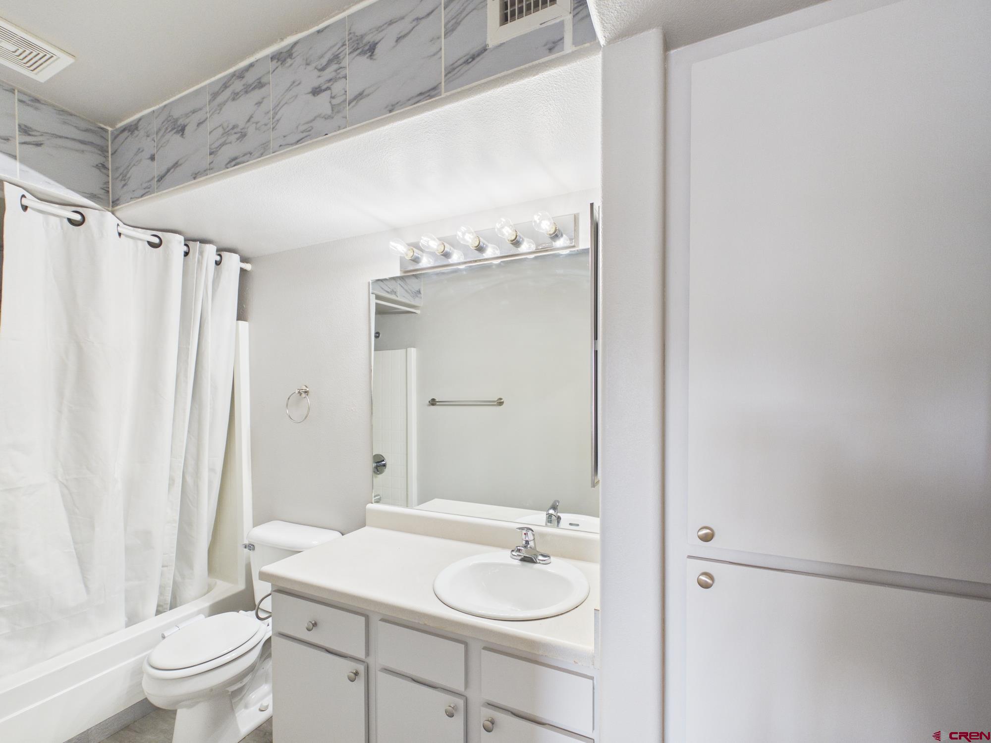 1100 Goeglein Gulch, Unit 216 Durango, CO 81301 - Photo 14 of 25 a bathroom with a sink toilet and shower