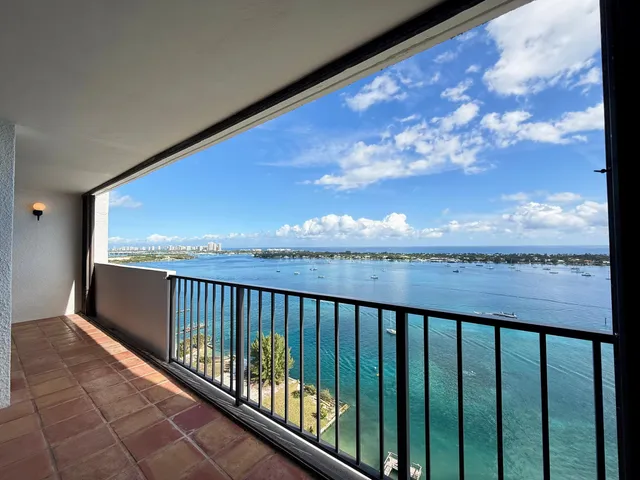 a view of a balcony from a balcony