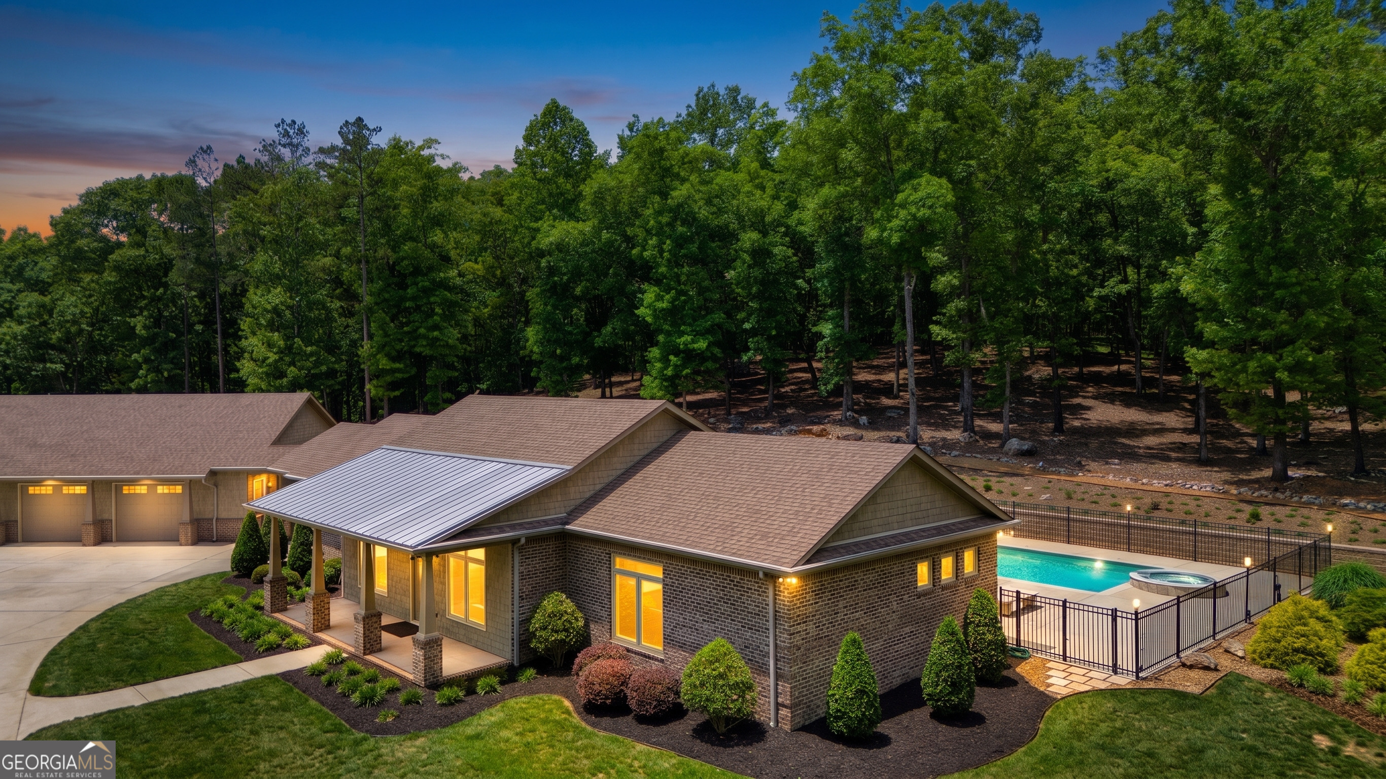 610 Kings Bridge Road Cave Spring, GA 30124 - Photo 58 of 72 a aerial view of a house with swimming pool and garden