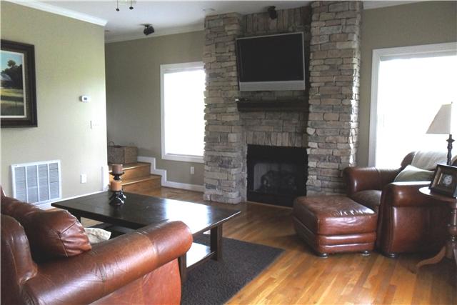 2228 Toby Robertson Road Spring Hill, TN 37174 - Photo 5 of 20 THE LIVING ROOM HAS A GORGEOUS FIREPLACE, GREAT LIGHTING, AND A SERVING WINDOW FROM THE KITCHEN.