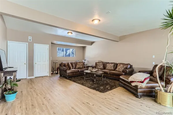 a living room with furniture