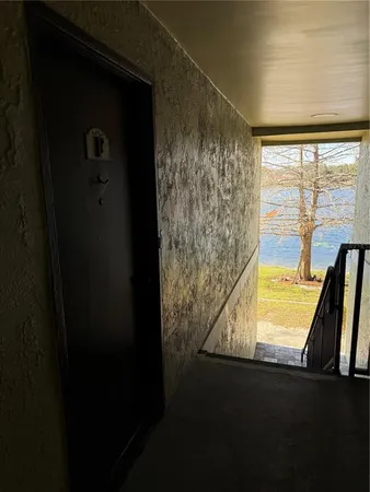 a view of a balcony with an outdoor space