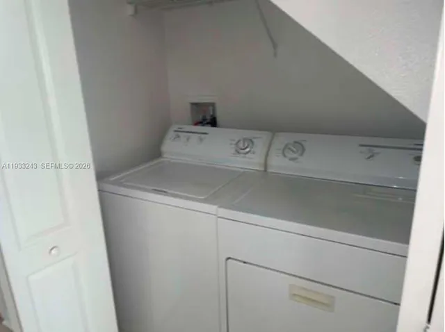 a close up view of washer and dryer