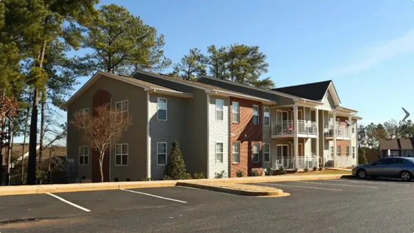 a view of a building entrance