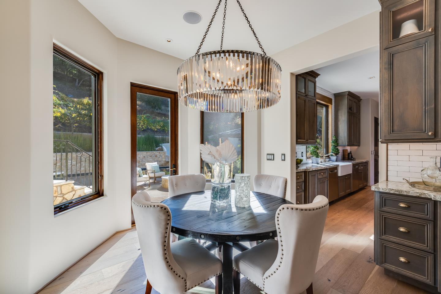 13740 Pierce Road Saratoga, CA 95070 - Photo 25 of 100 a view of a dining room with furniture window and wooden floor