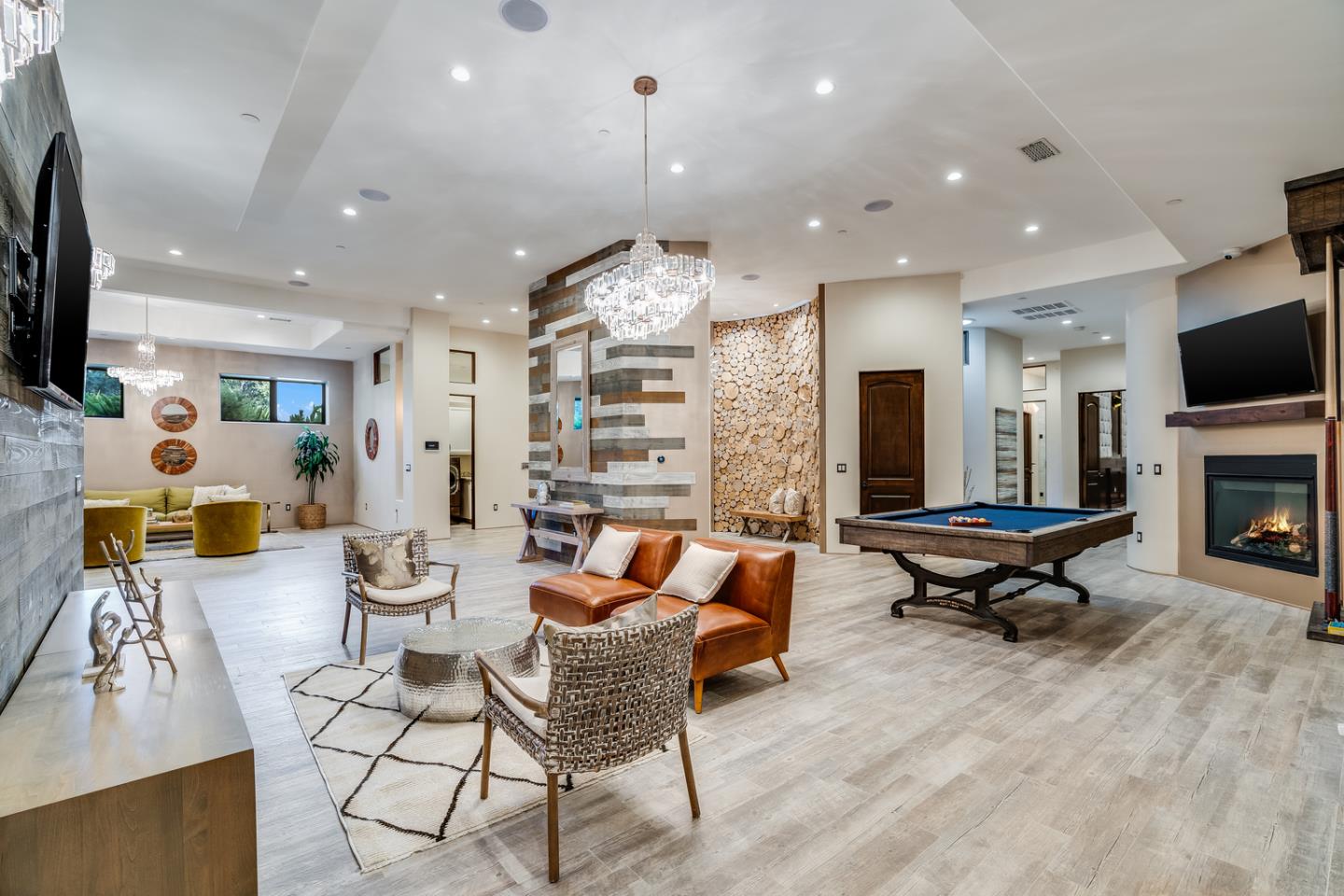 13740 Pierce Road Saratoga, CA 95070 - Photo 43 of 100 a living room with fireplace furniture and a flat screen tv