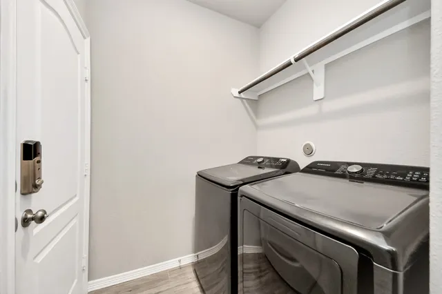 a view of a backyard with plants and a backyard