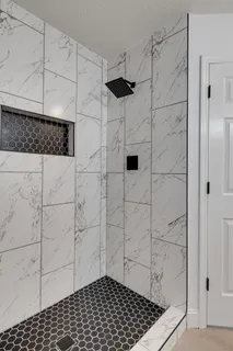 a bathroom with a shower