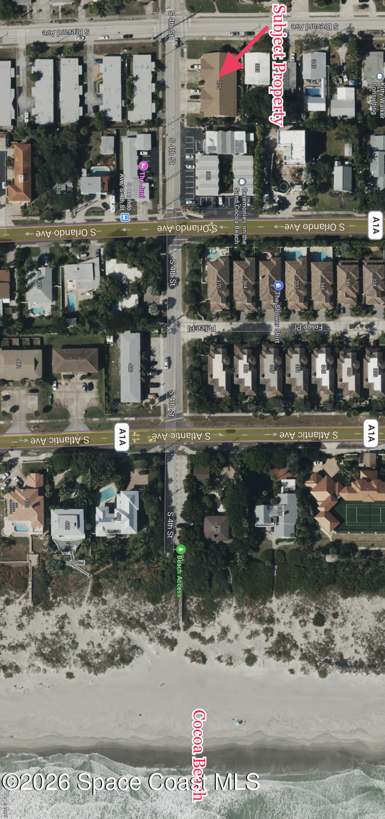 275 South 4th Street, Unit 2 Cocoa Beach, FL 32931 - Photo 21 of 24 Aerial View
