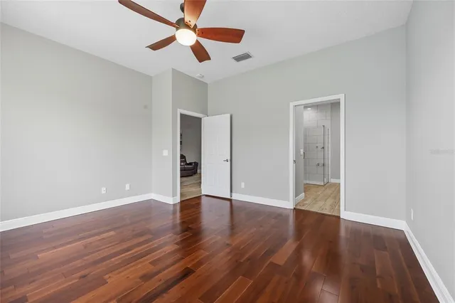 a view of a room with racks on the wall