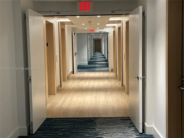 a view of hallway with a hallway