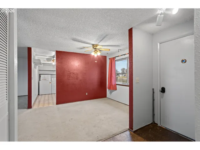 a view of a livingroom with a chandelier
