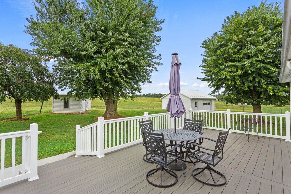 1533 Concord Church Road Timberville, VA 22853 - Photo 16 of 33 nice size composite deck with vinyl railing.