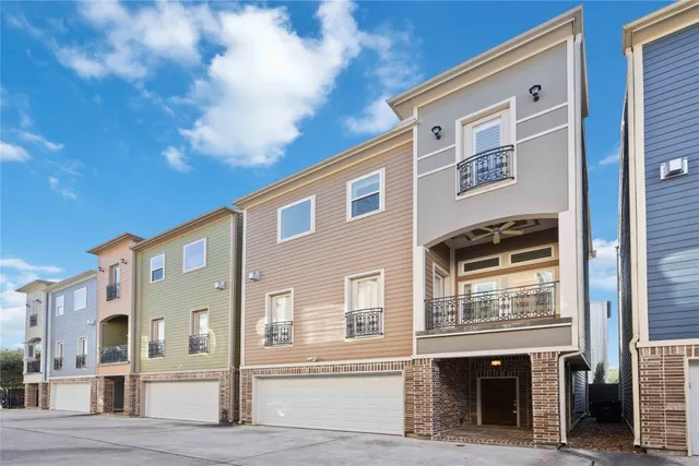 a front view of a building with glass windows