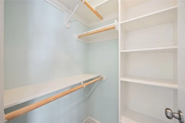 a view of small space with racks on the wall